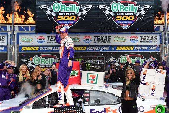 Denny Hamlin Wins at Texas After Multiple Penalties