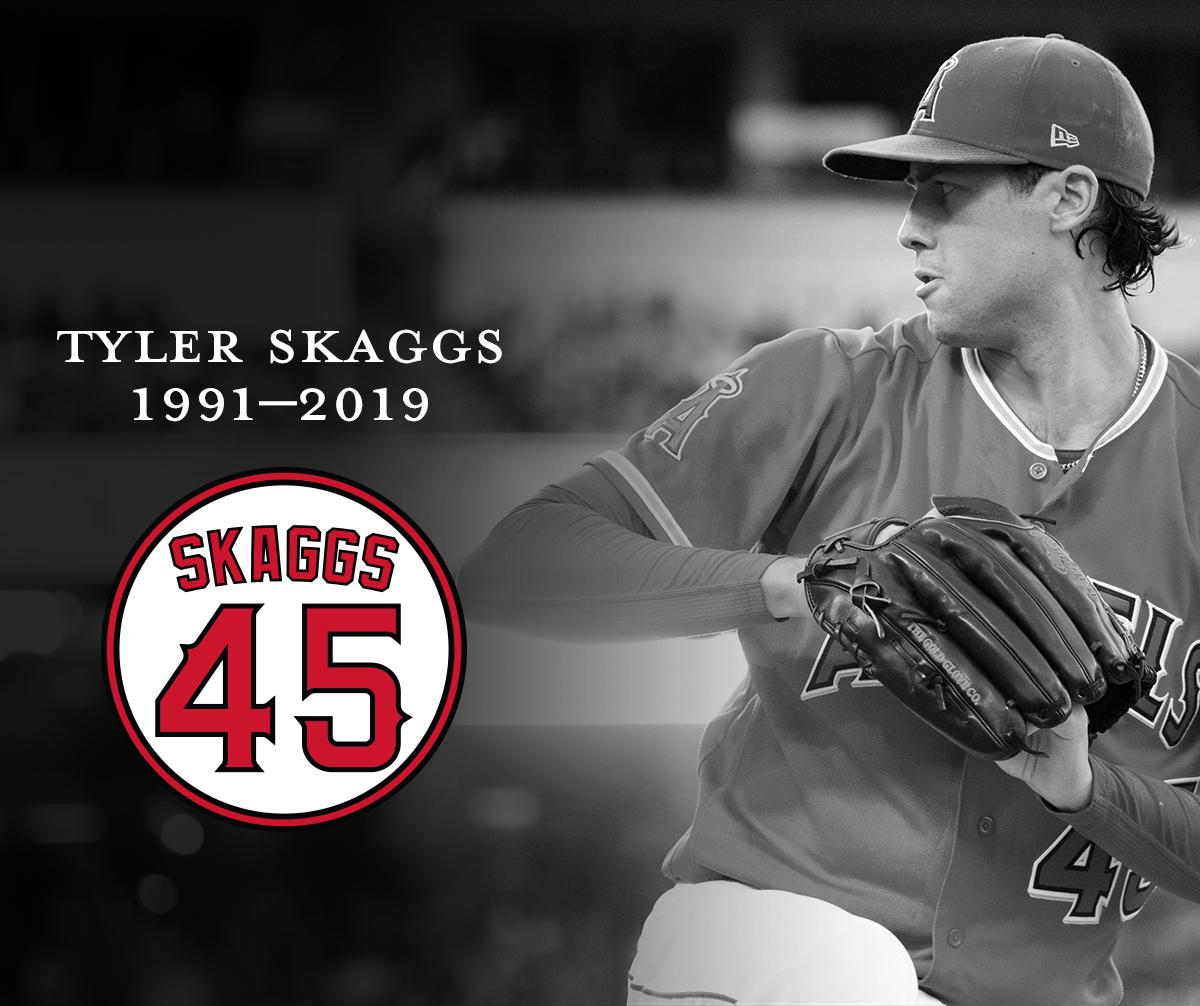 Mike Trout wears No. 45 to honor Tyler Skaggs during AL's All-Star