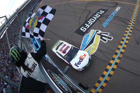 Denny Hamlin Wins His Way into Homestead at ISM Raceway