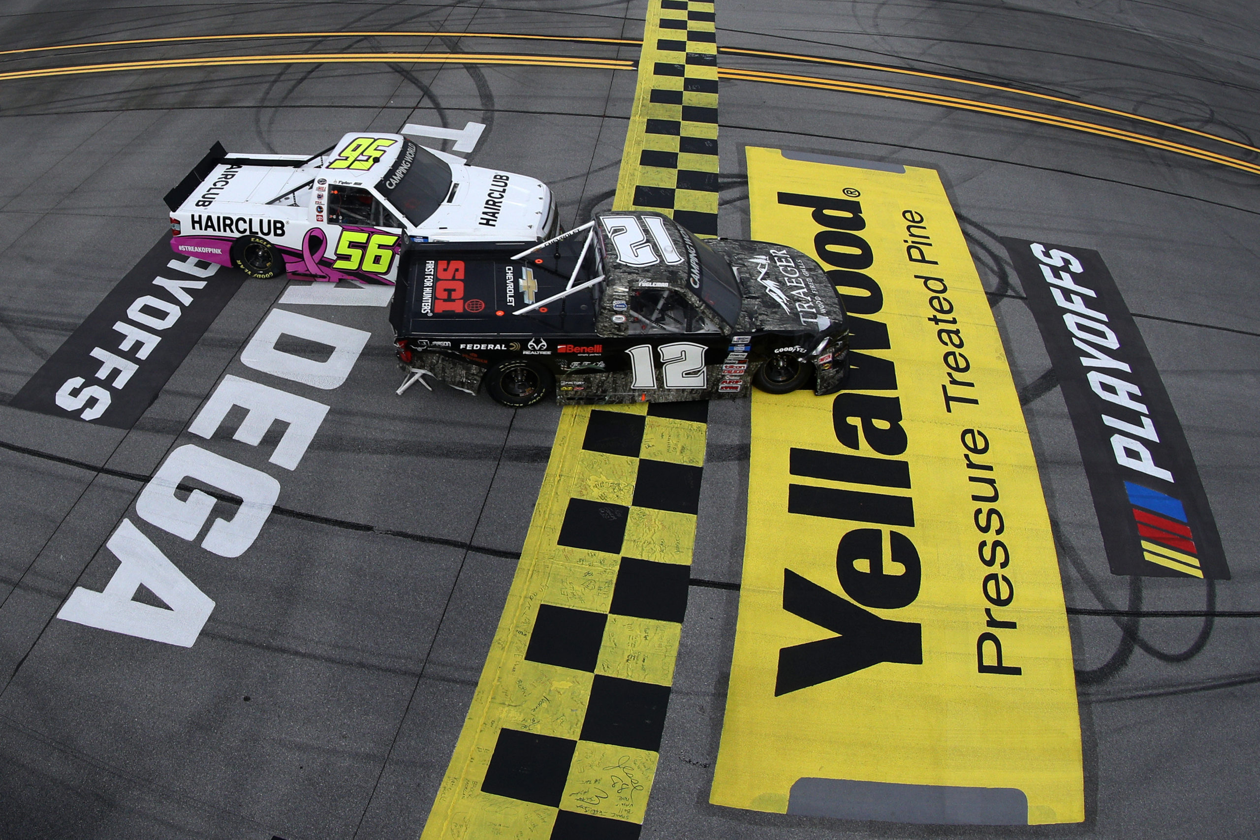 Fogleman Wins Talladega in Overtime Truck Finish