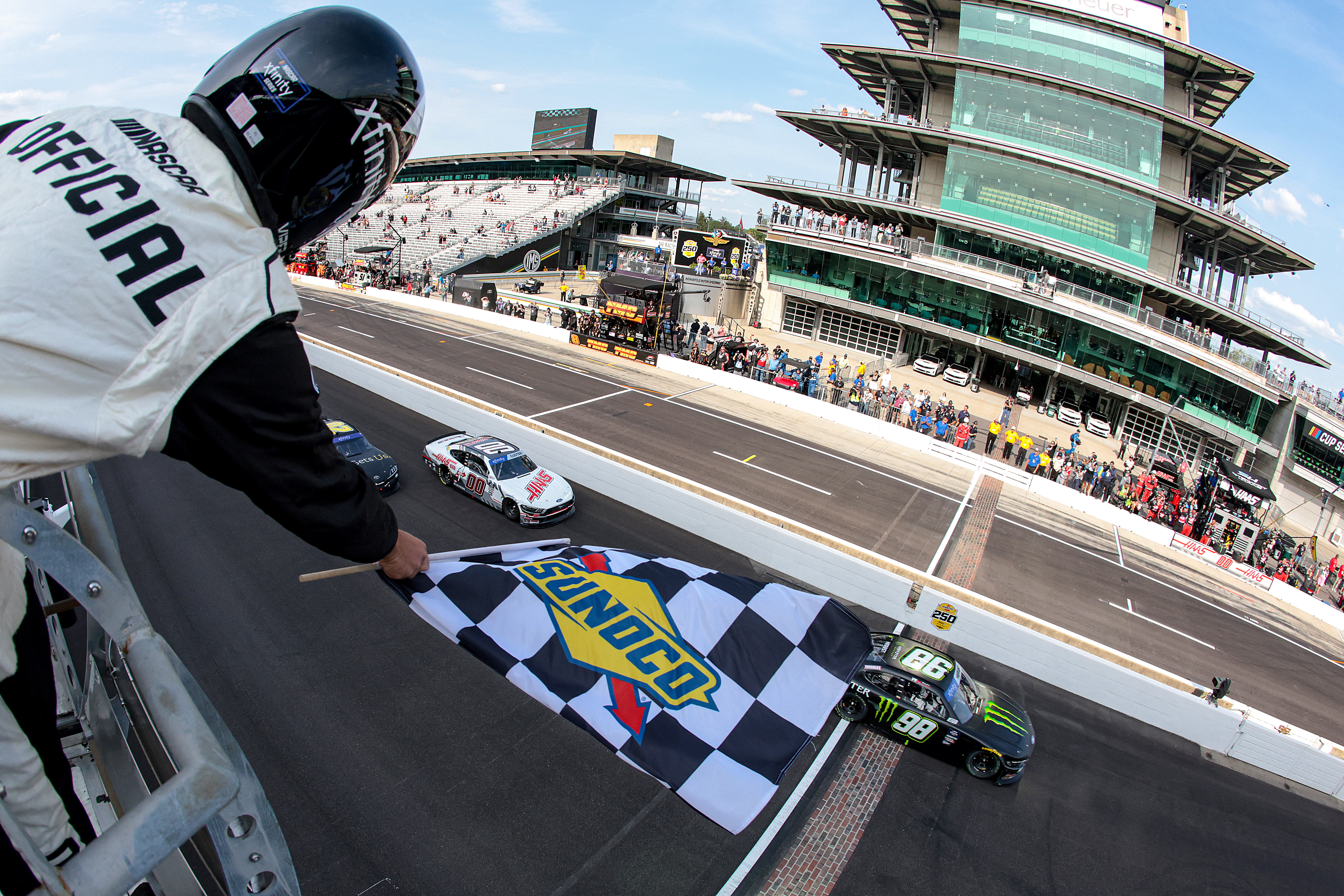 Herbst Hangs on to Win Xfinity Thriller at Indy