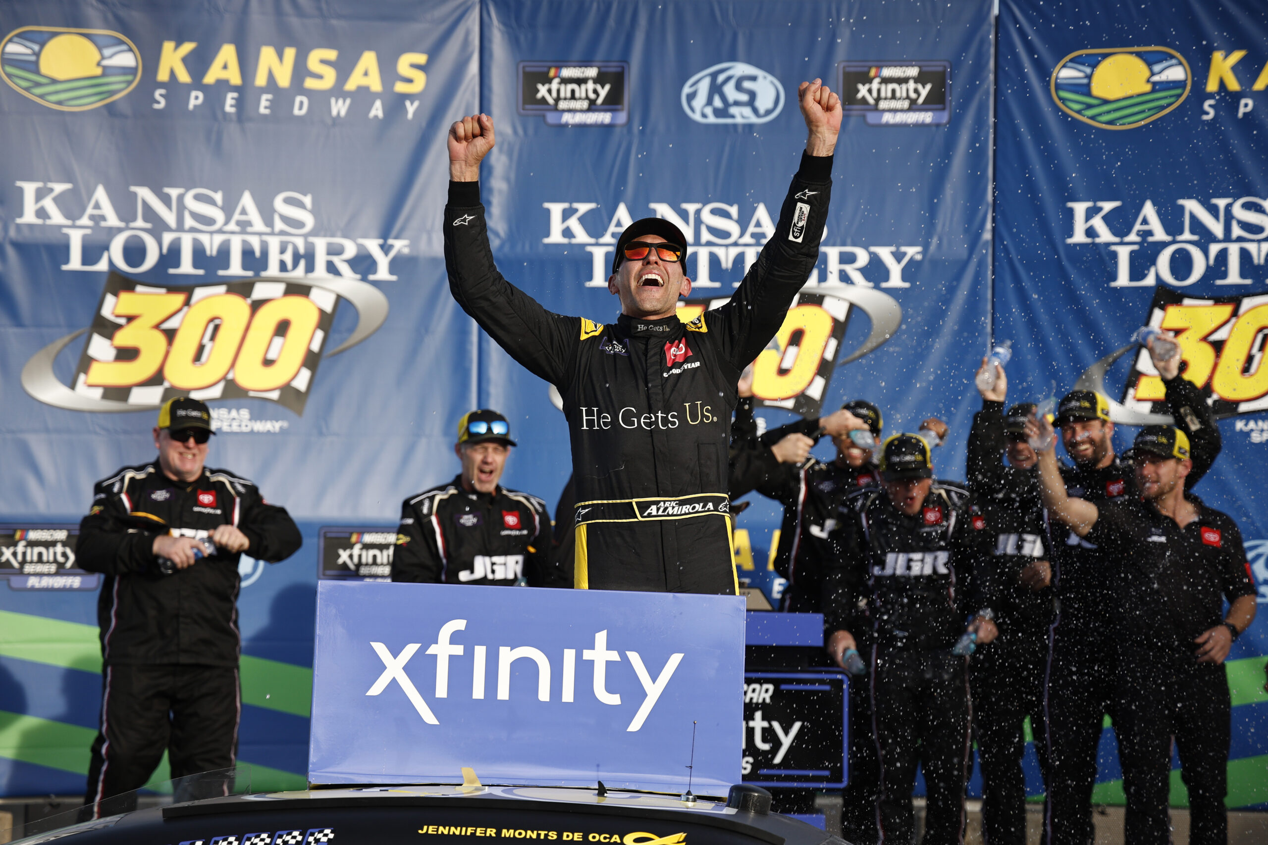 Almirola Opens Xfinity Playoffs with Kansas Win