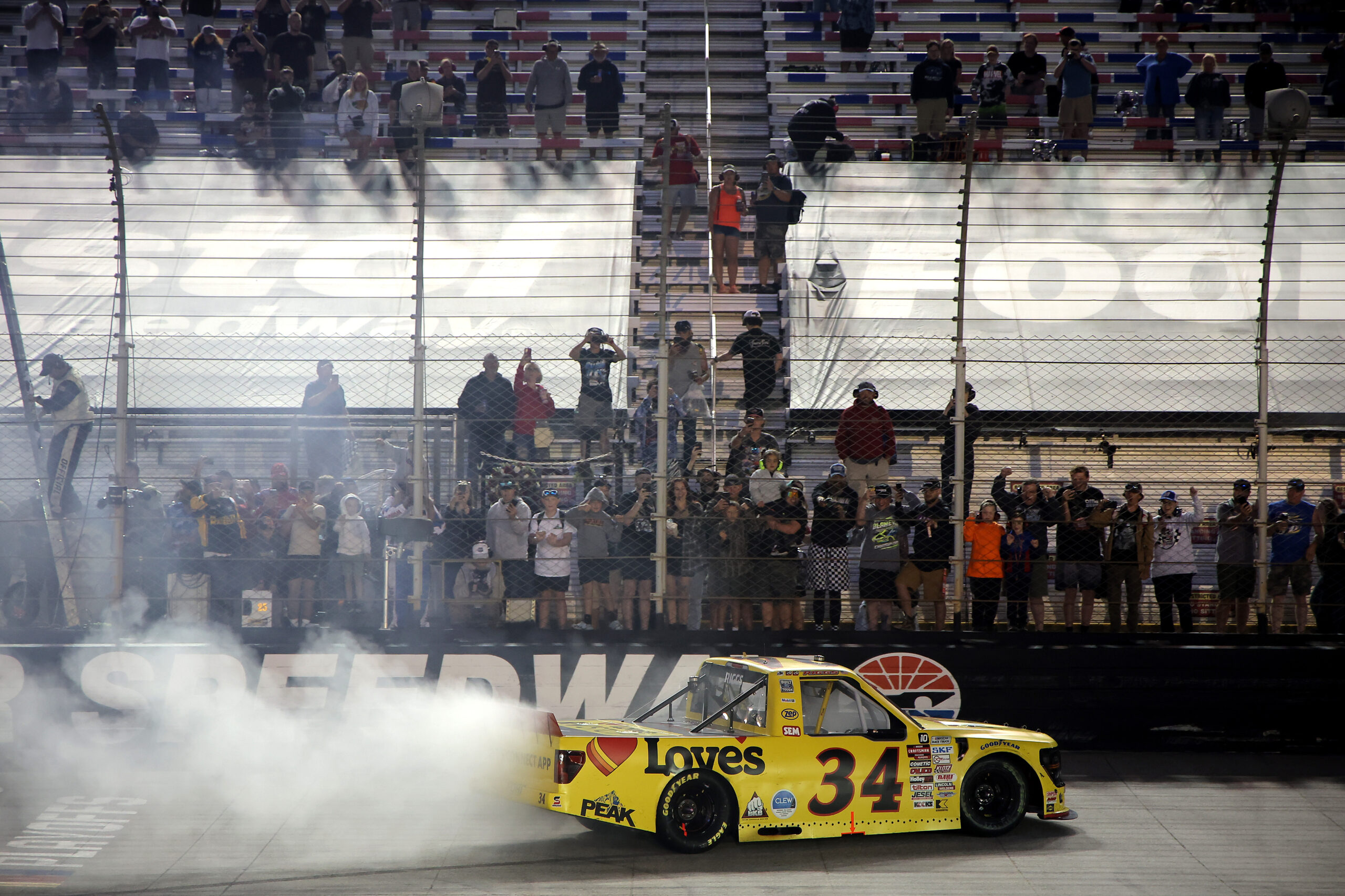 Layne Riggs Spins and Wins Bristol Truck Race